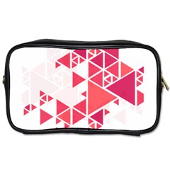 Red Triangle Pattern Toiletries Bag (two Sides) by Mariart