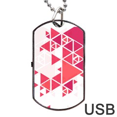 Red Triangle Pattern Dog Tag Usb Flash (two Sides) by Mariart