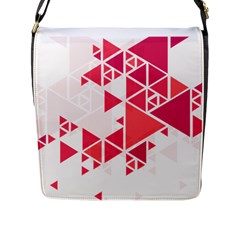 Red Triangle Pattern Flap Closure Messenger Bag (l) by Mariart