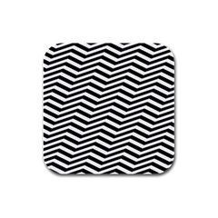 Zigzag Chevron Rubber Square Coaster (4 Pack)  by Mariart