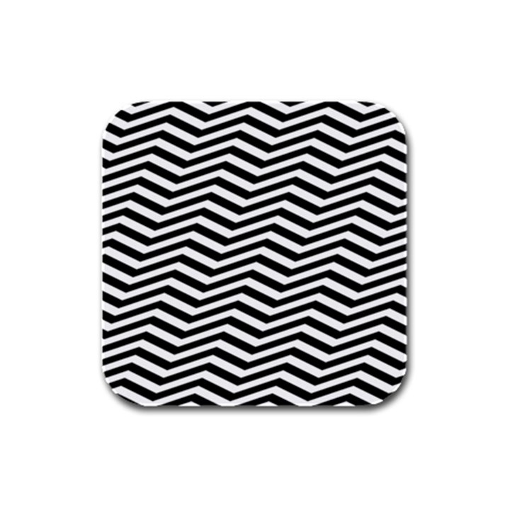 Zigzag Chevron Rubber Square Coaster (4 pack) 