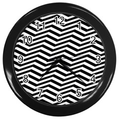 Zigzag Chevron Wall Clock (black) by Mariart