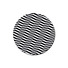 Zigzag Chevron Rubber Coaster (round)  by Mariart