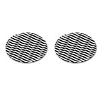 Zigzag Chevron Cufflinks (Oval) Front(Pair)