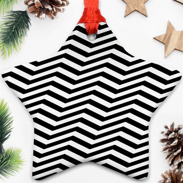 Zigzag Chevron Star Ornament (Two Sides)