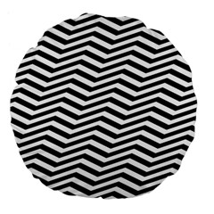 Zigzag Chevron Large 18  Premium Flano Round Cushions by Mariart