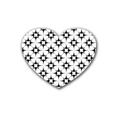 Star Background Rubber Coaster (heart)  by Mariart