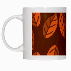 Pattern Leaf Plant White Mugs by Mariart