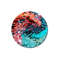 Dragon Scales Rubber Coaster (round)  by WensdaiAmbrose