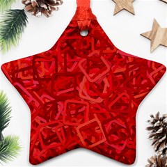 Red Pattern Technology Background Star Ornament (two Sides) by Mariart