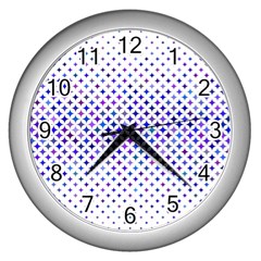 Star Curved Background Geometric Wall Clock (silver) by Mariart