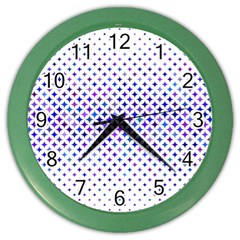 Star Curved Background Geometric Color Wall Clock by Mariart