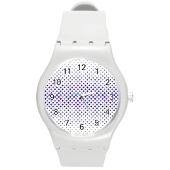 Star Curved Background Geometric Round Plastic Sport Watch (m) by Mariart