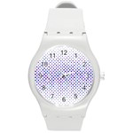 Star Curved Background Geometric Round Plastic Sport Watch (M) Front