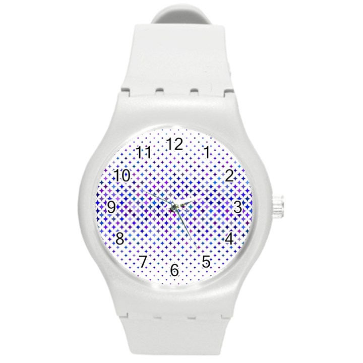 Star Curved Background Geometric Round Plastic Sport Watch (M)