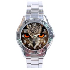 Owl s Scowl Stainless Steel Analogue Watch by WensdaiAmbrose