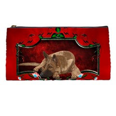 Wonderful German Shepherd With Heart And Flowers Pencil Cases by FantasyWorld7