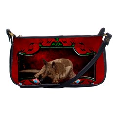 Wonderful German Shepherd With Heart And Flowers Shoulder Clutch Bag by FantasyWorld7