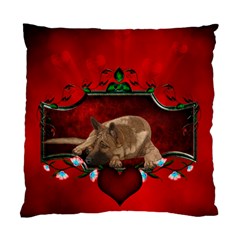 Wonderful German Shepherd With Heart And Flowers Standard Cushion Case (two Sides) by FantasyWorld7