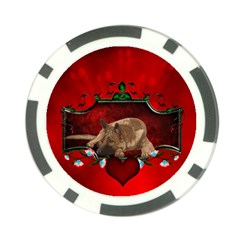 Wonderful German Shepherd With Heart And Flowers Poker Chip Card Guard (10 Pack) by FantasyWorld7