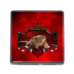 Wonderful German Shepherd With Heart And Flowers Memory Card Reader (square 5 Slot) by FantasyWorld7