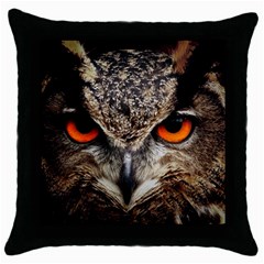 Owl s Scowl Throw Pillow Case (black) by WensdaiAmbrose