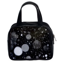 Splatter - Grayscale Classic Handbag (two Sides) by WensdaiAmbrose