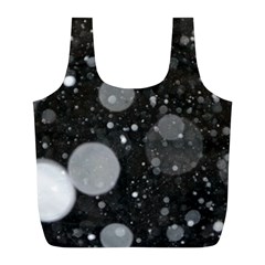 Splatter - Grayscale Full Print Recycle Bag (l) by WensdaiAmbrose