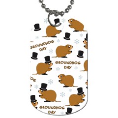 Groundhog Day Pattern Dog Tag (two Sides) by Valentinaart