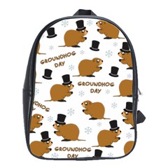 Groundhog Day Pattern School Bag (large) by Valentinaart