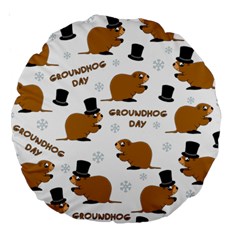 Groundhog Day Pattern Large 18  Premium Round Cushions