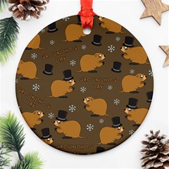 Groundhog Day Pattern Ornament (round) by Valentinaart