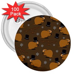 Groundhog Day Pattern 3  Buttons (100 Pack)  by Valentinaart