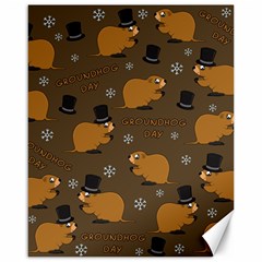 Groundhog Day Pattern Canvas 16  X 20  by Valentinaart