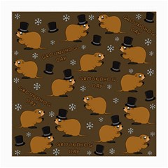 Groundhog Day Pattern Medium Glasses Cloth by Valentinaart