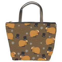 Groundhog Day Pattern Bucket Bag by Valentinaart