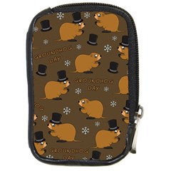 Groundhog Day Pattern Compact Camera Leather Case by Valentinaart