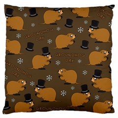 Groundhog Day Pattern Large Cushion Case (two Sides) by Valentinaart