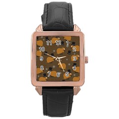 Groundhog Day Pattern Rose Gold Leather Watch  by Valentinaart