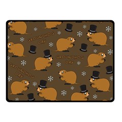 Groundhog Day Pattern Double Sided Fleece Blanket (small)  by Valentinaart