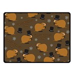 Groundhog day pattern Double Sided Fleece Blanket (Small)  45 x34  Blanket Front