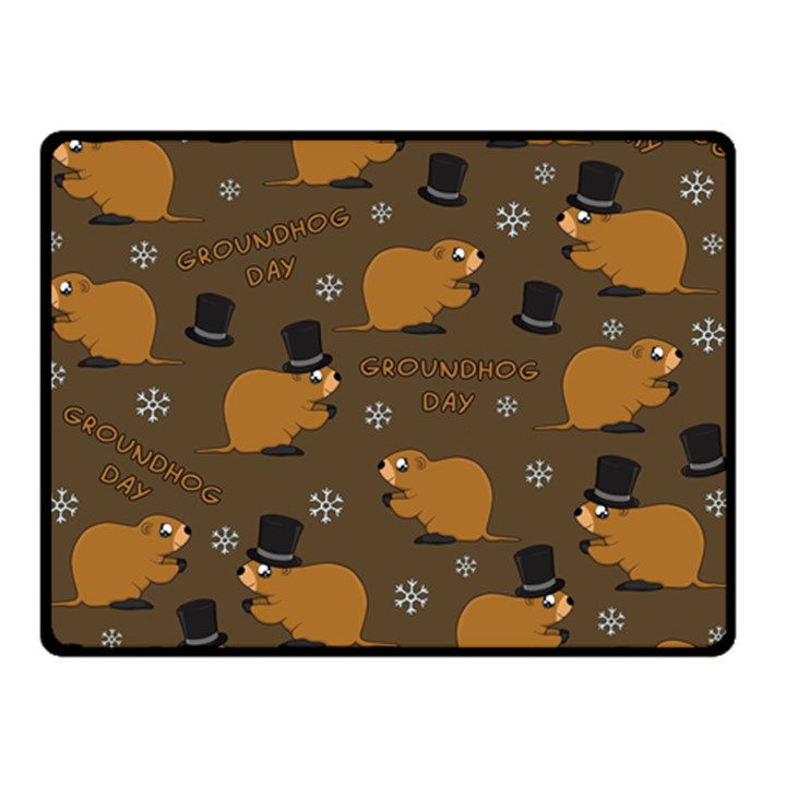 Groundhog day pattern Double Sided Fleece Blanket (Small) 