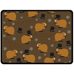 Groundhog Day Pattern Double Sided Fleece Blanket (large)  by Valentinaart