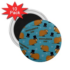 Groundhog day pattern 2.25  Magnets (10 pack) 