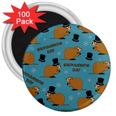 Groundhog day pattern 3  Magnets (100 pack)