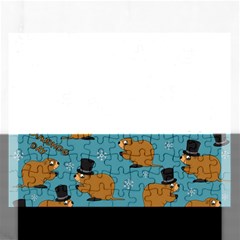 Groundhog Day Pattern Rectangular Jigsaw Puzzl by Valentinaart