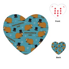 Groundhog Day Pattern Playing Cards (heart) by Valentinaart