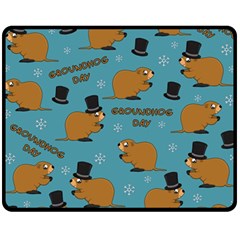 Groundhog Day Pattern Fleece Blanket (medium)  by Valentinaart