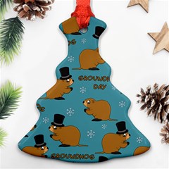 Groundhog day pattern Christmas Tree Ornament (Two Sides)