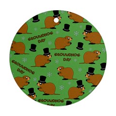 Groundhog Day Pattern Ornament (round) by Valentinaart